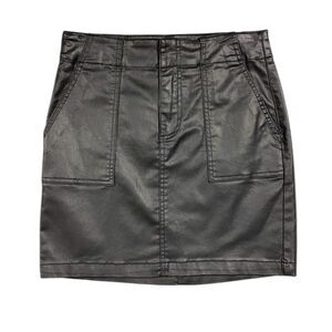 Kut from the Kloth Reese Faux Leather Mini Skirt Womens Size 4 Black